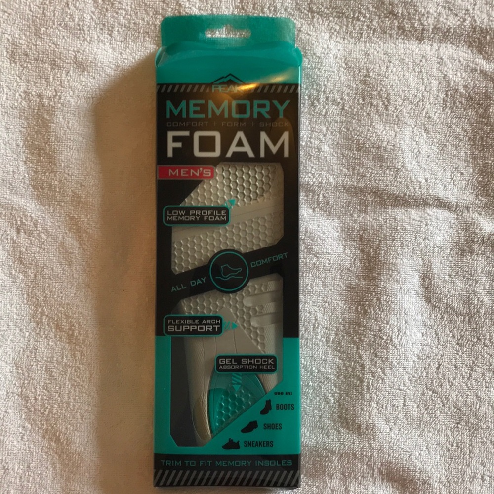 New Men’s Peak Memory Foam Insoles Fits Sizes 8-13